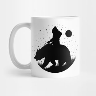 Funny Bigfoot Riding A Bear Mug